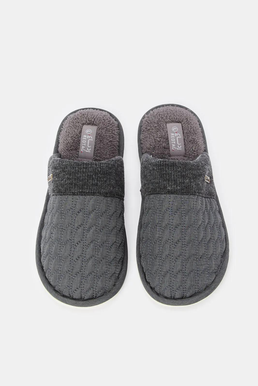 Men Grey Printed Mule Slipper