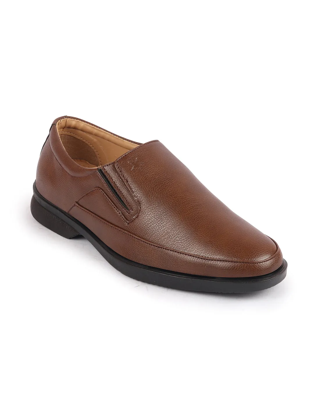 Men Tan Formal Outdoor Office Slip On Shoes