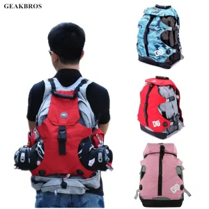 Men Women Roller Skates Backpack Inline Skates Skating Shoes Boots Carry Bag Kid Ice Skates Storage Knapsack Outdoor Sports Bag