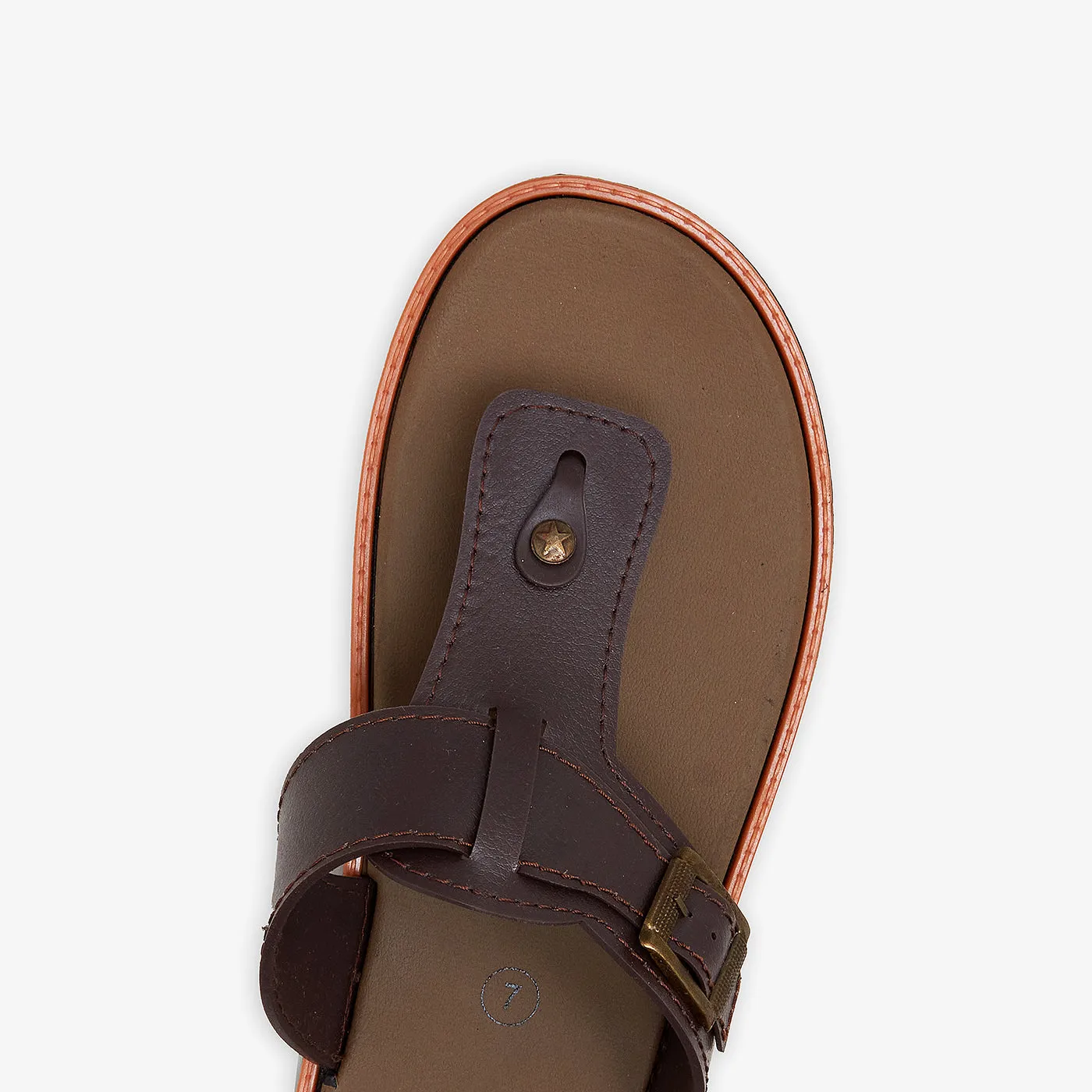 Men's Basic Buckled Chappal