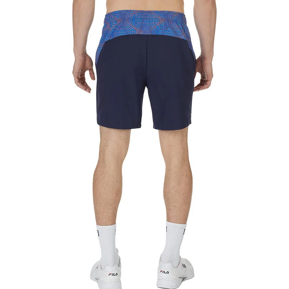 Men`s Deuce Court Printed Woven Tennis Short Fila Navy and Geo Print