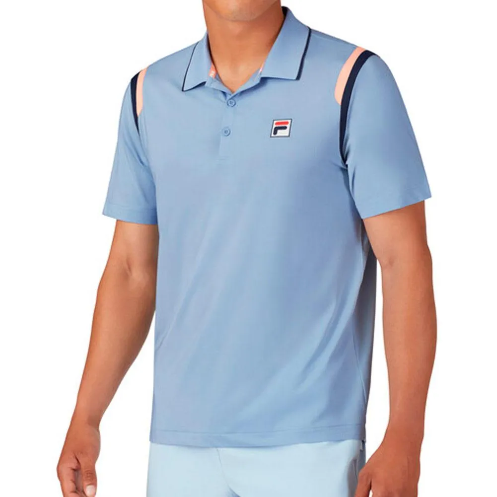 Men's Solar Power Tennis Polo Blue Chill