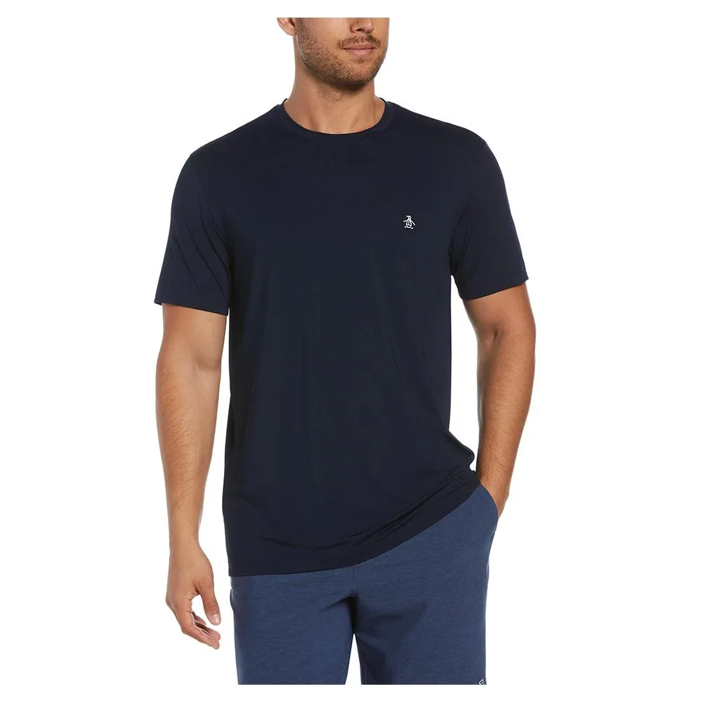 Men's Solid Performance Tennis Top Caviar