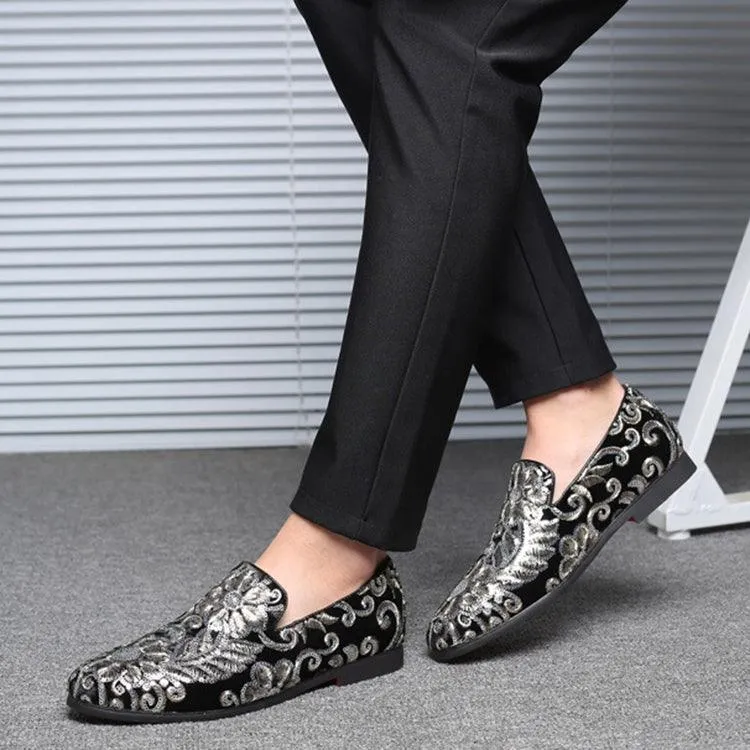 Men's Stylish Glitter Slip-On Loafers for Casual Fashion