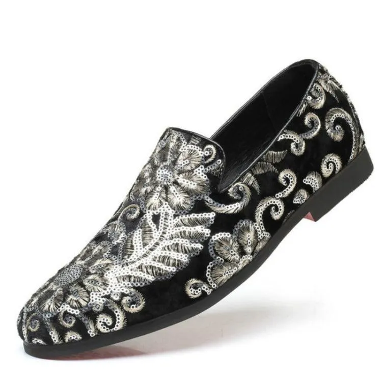 Men's Stylish Glitter Slip-On Loafers for Casual Fashion