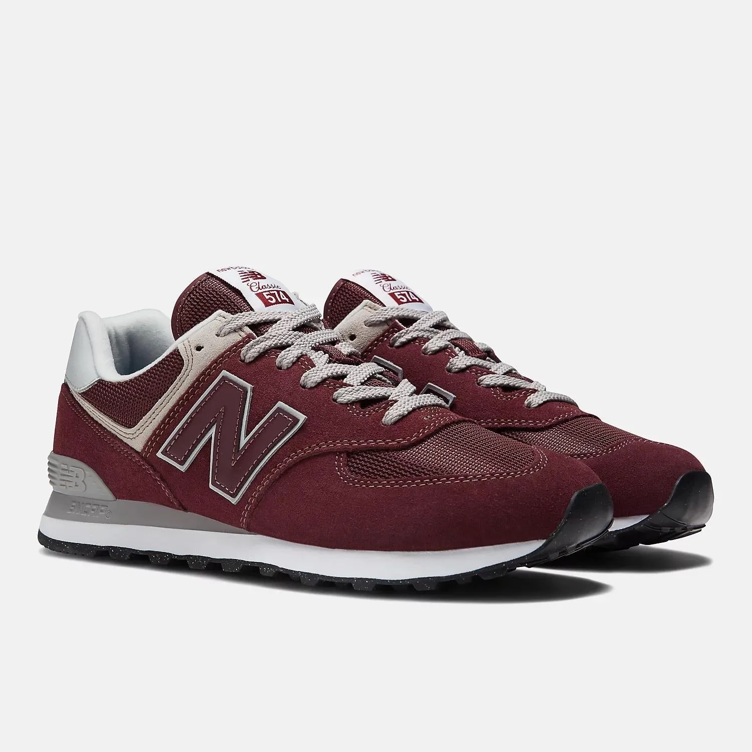 Men's Wide Fit New Balance  ML574EVM Running Trainers - Exclusive - Burgundy/White ENCAP