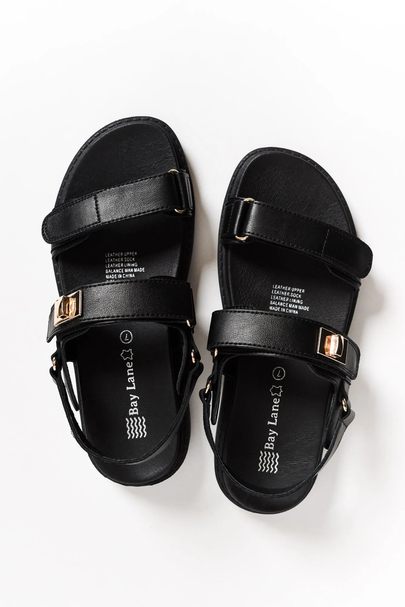 Milly Black Leather Sandal