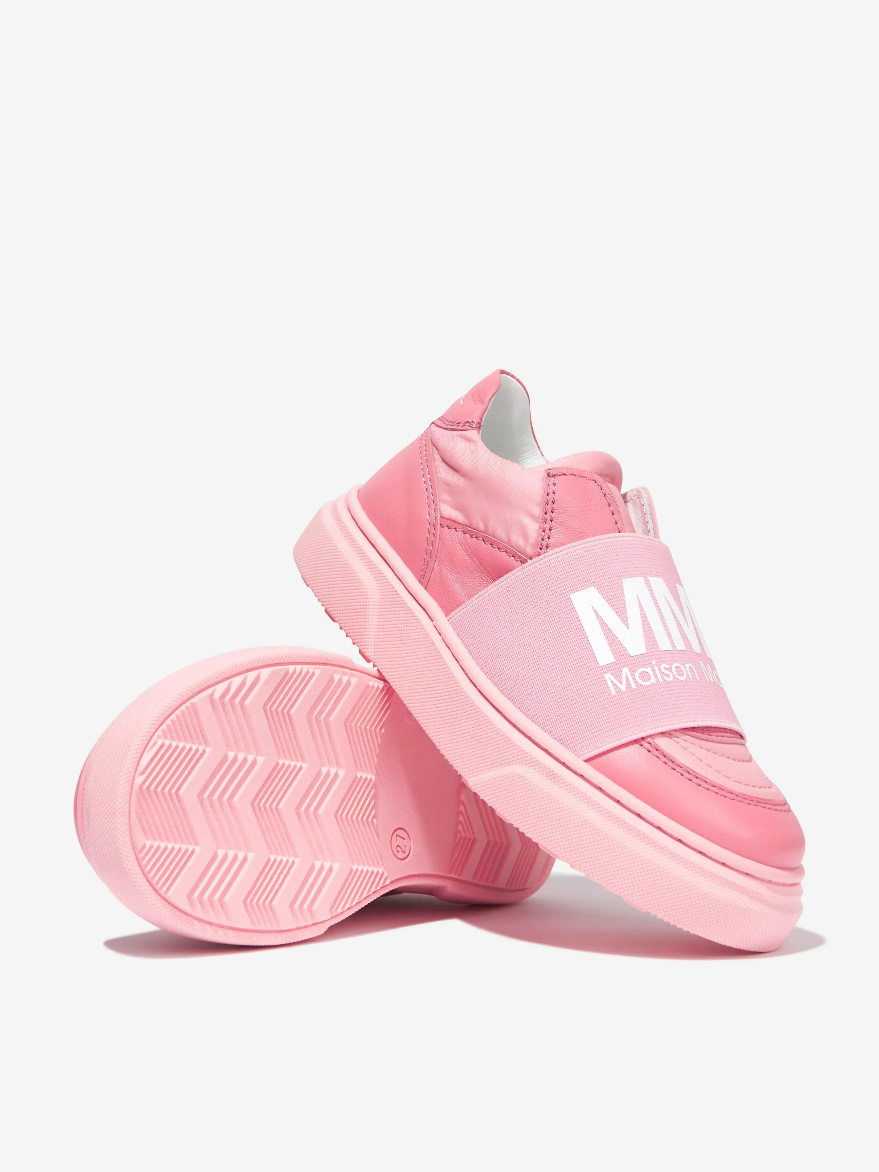 MM6 Maison Margiela Girls Leather Logo Trainers