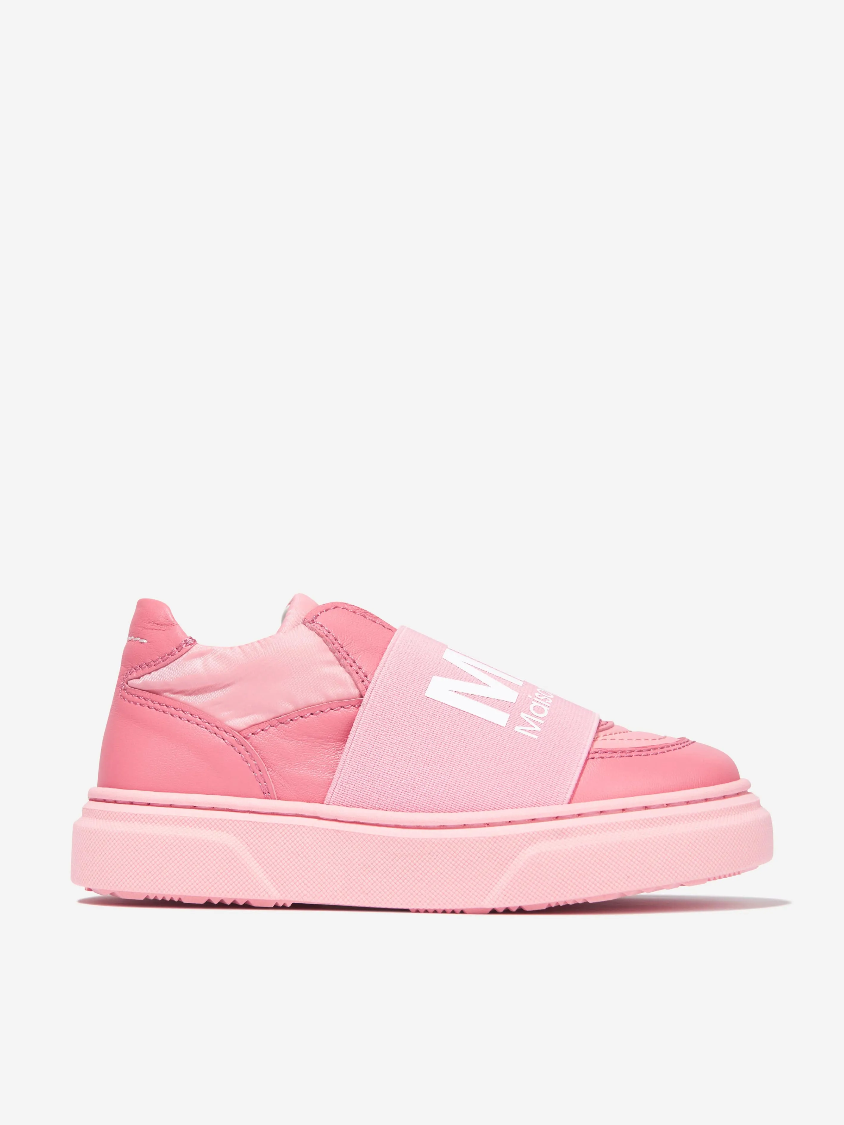 MM6 Maison Margiela Girls Leather Logo Trainers