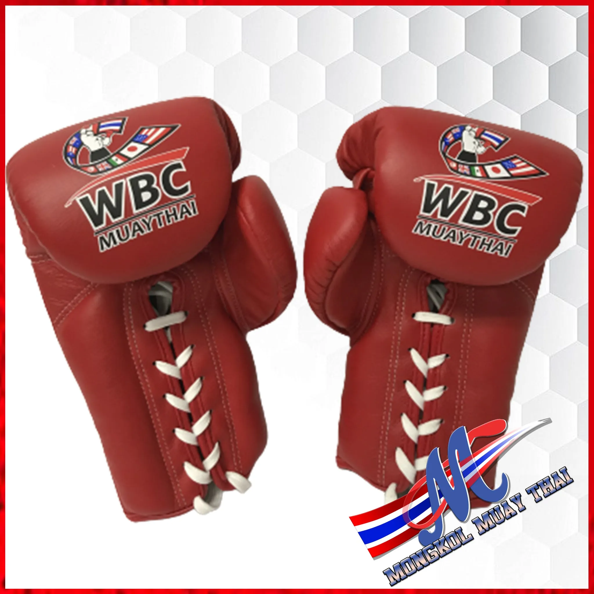 Mongkol Muay Thai Gloves -  WBC Edition Red Pro Last pair