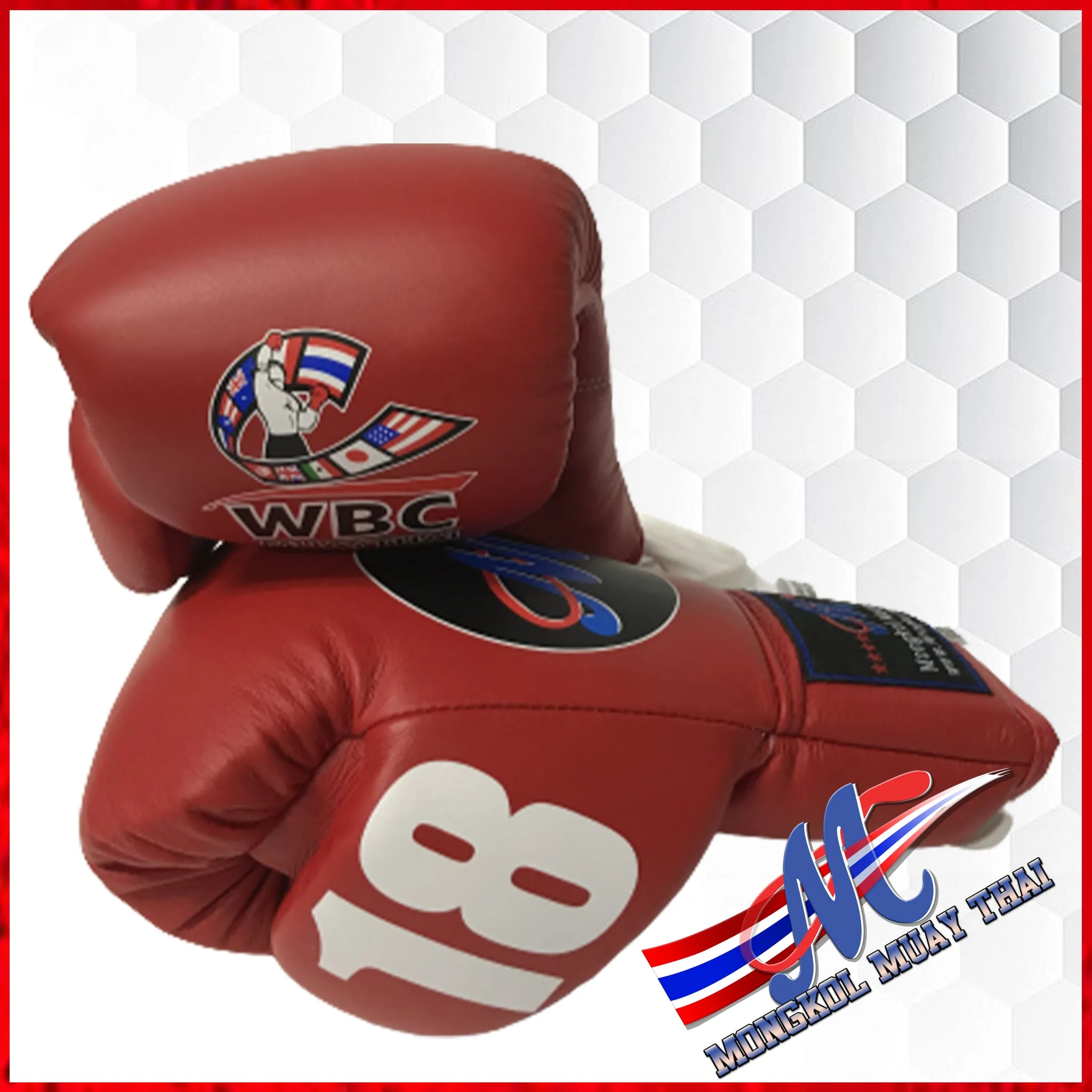 Mongkol Muay Thai Gloves -  WBC Edition Red Pro Last pair