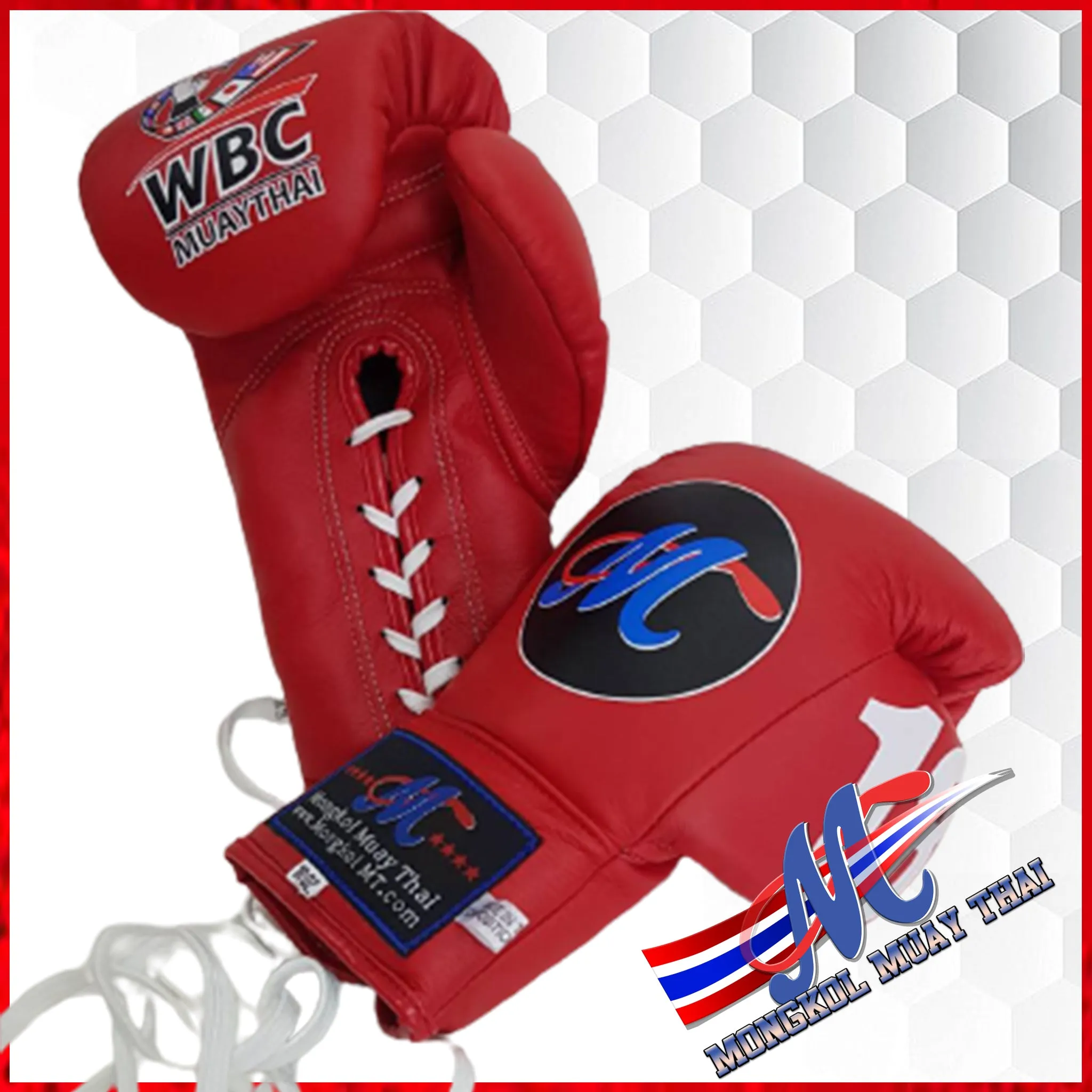 Mongkol Muay Thai Gloves -  WBC Edition Red Pro Last pair