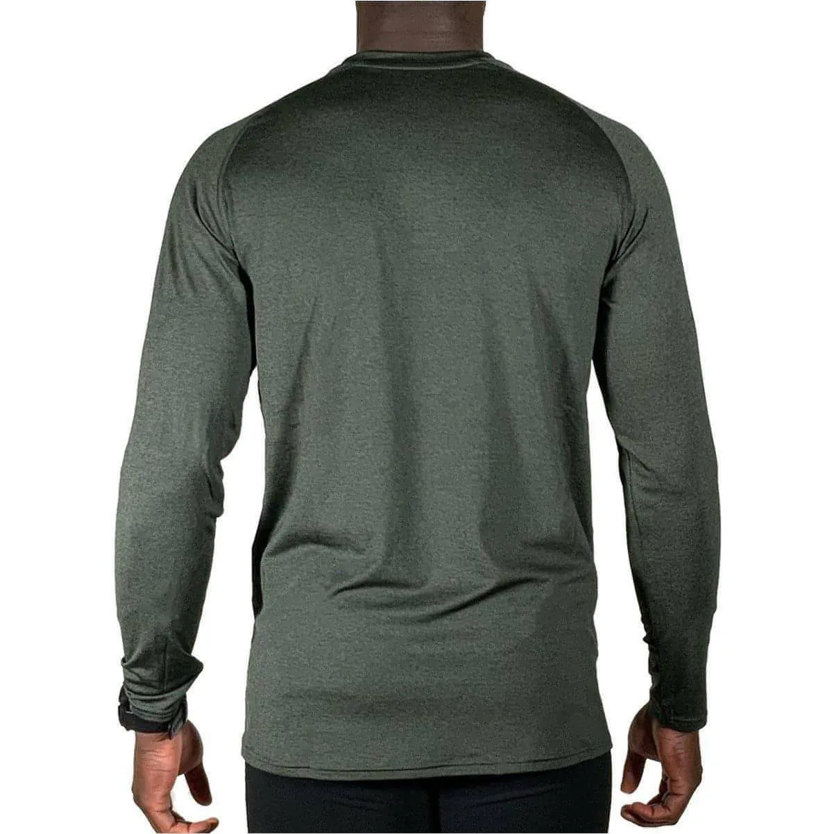 More Mile Train To Run Mens Long Sleeve Running Top - Green