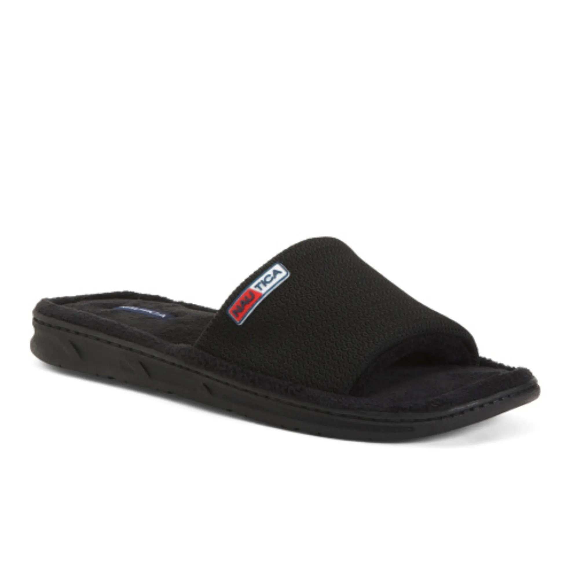 Nautica Men's Indoor Outdoor Comfort Fleece Lined Open Toe Slide Slippers