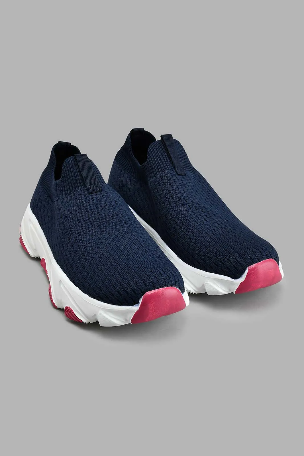 Navy Fly Knit Slip-On Trainer