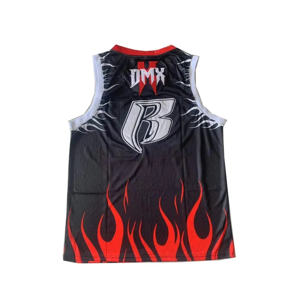 New Basketball Jerseys DARK MAN X DMX jersey Sewing Embroidery Cheap High-Quality Outdoor sports Black Red  NEW summer