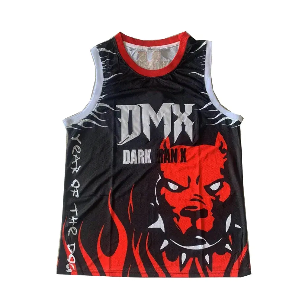 New Basketball Jerseys DARK MAN X DMX jersey Sewing Embroidery Cheap High-Quality Outdoor sports Black Red  NEW summer