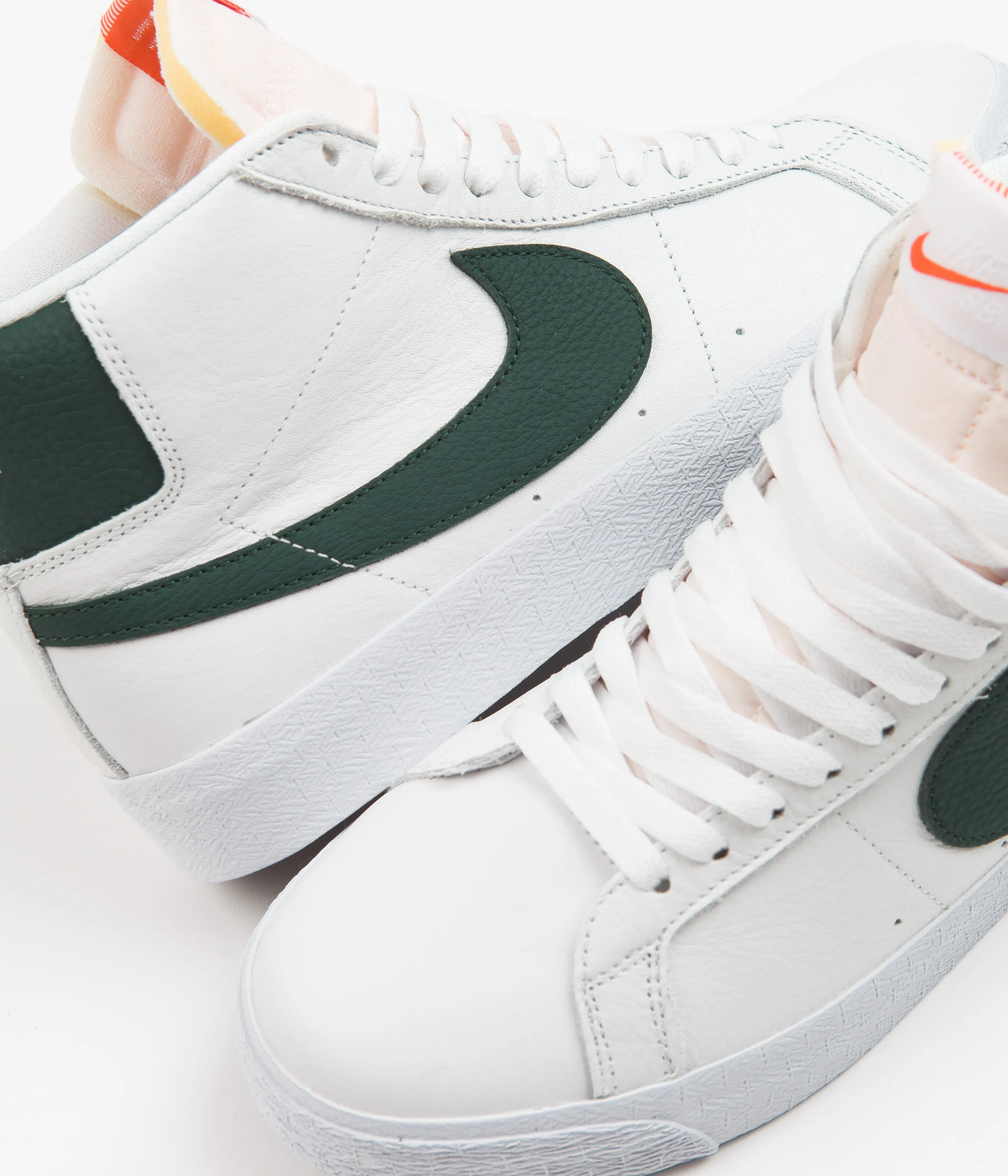 Nike SB Blazer Mid Orange Label Shoes - White / Pro Green - White - Pro Green