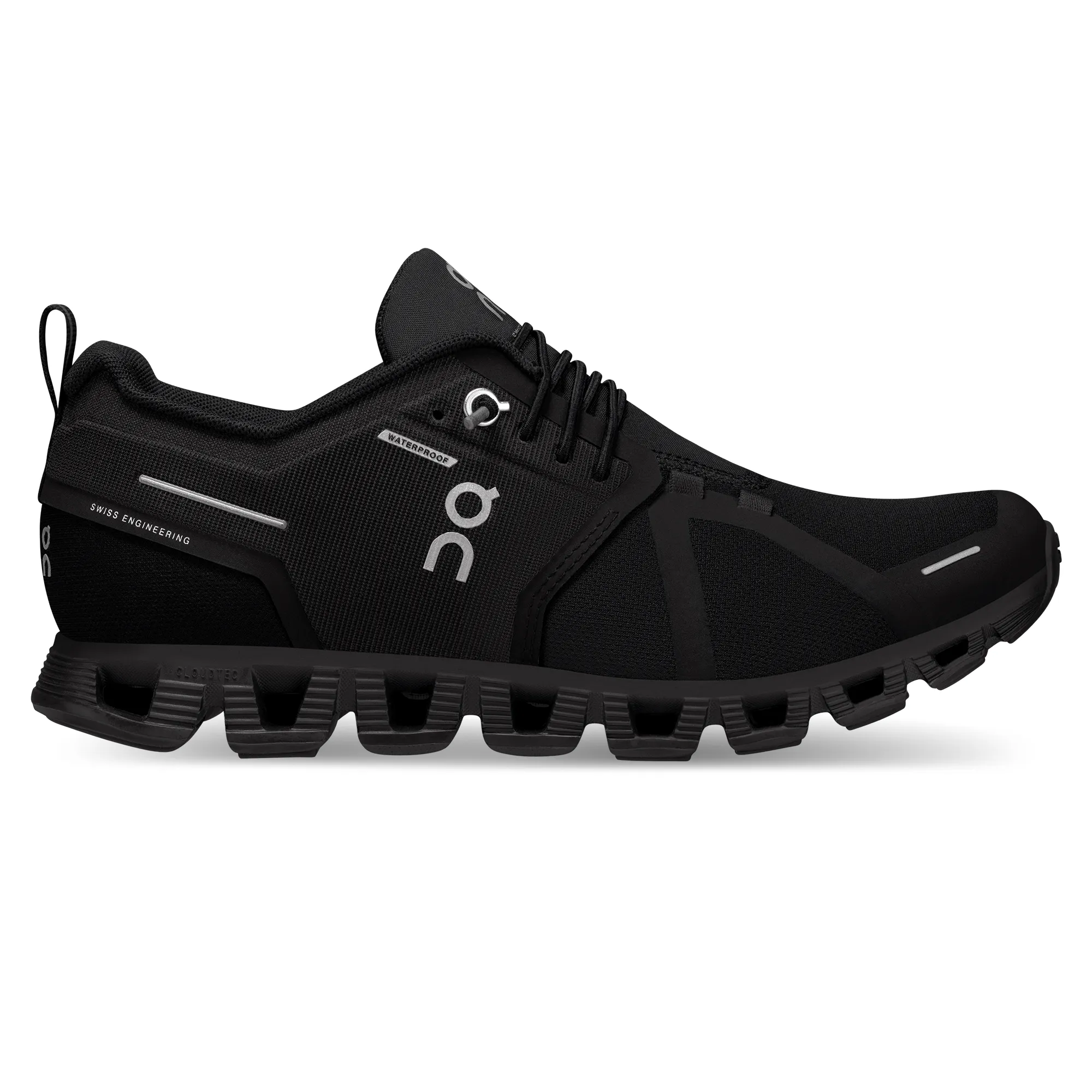 On Running Women's Cloud 5 Waterproof Shoe in All Black