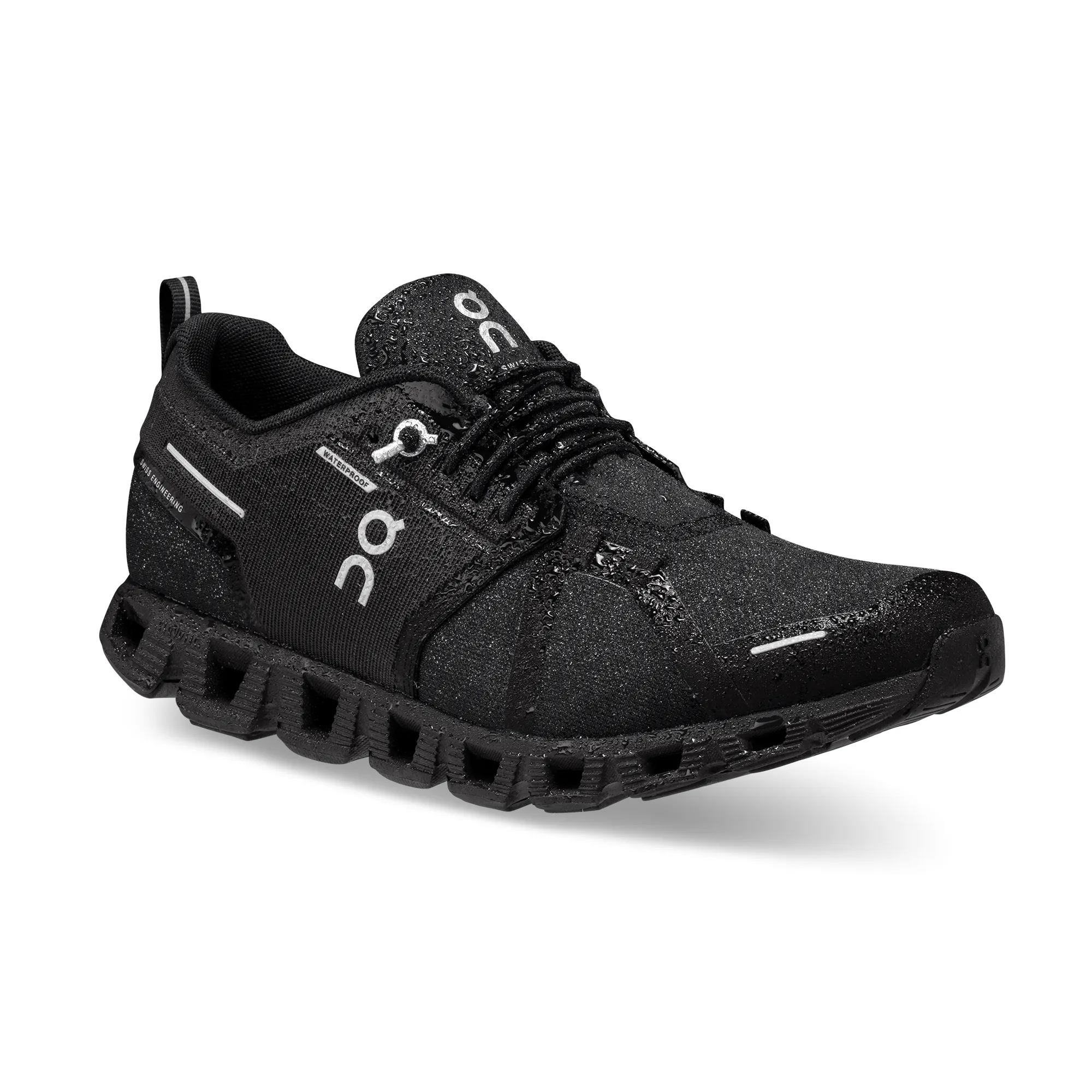 On Running Women's Cloud 5 Waterproof Shoe in All Black