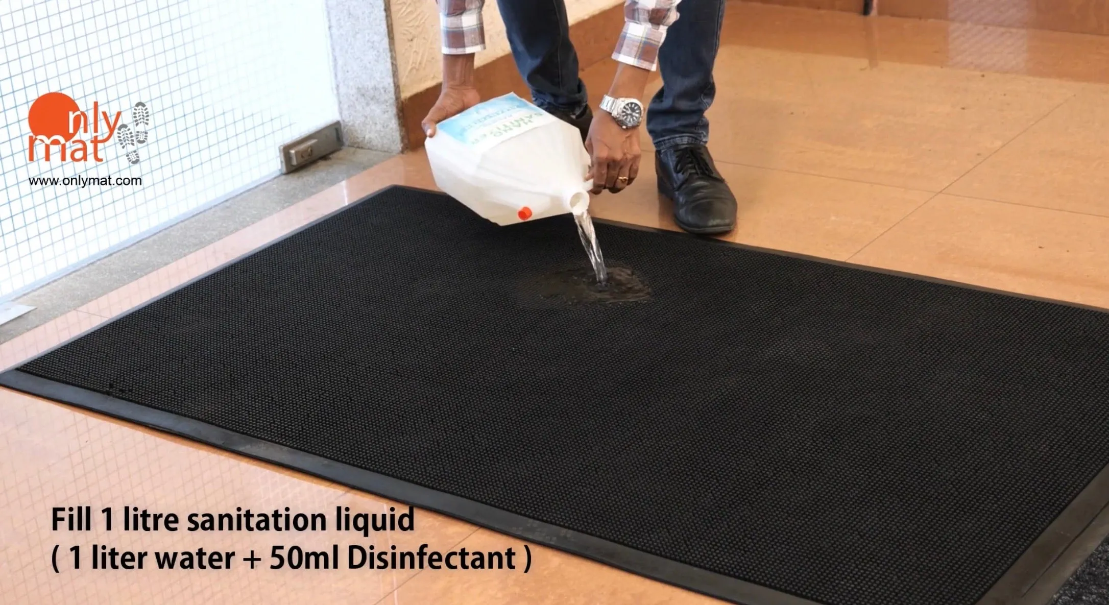 OnlyMat Sanitize Mat COMBO - 2 Mats - Building, Hotels, Office and Hospital Entrance - Indoor / Outdoor, Waterproof