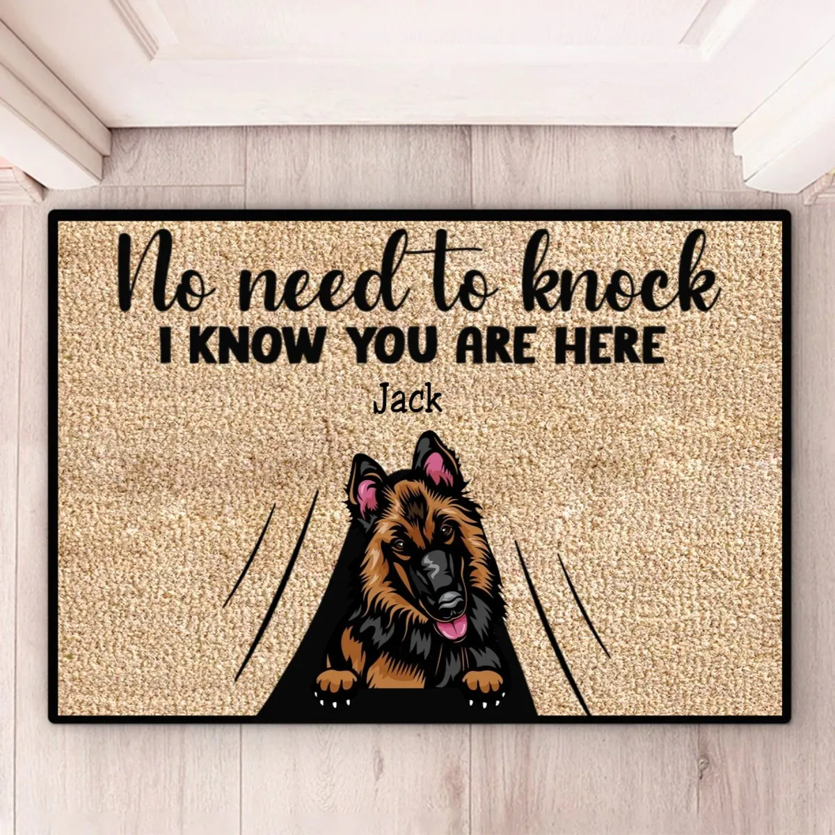 Pet Lovers - No Need To Knock We Know You're Here - Personalized Doormat