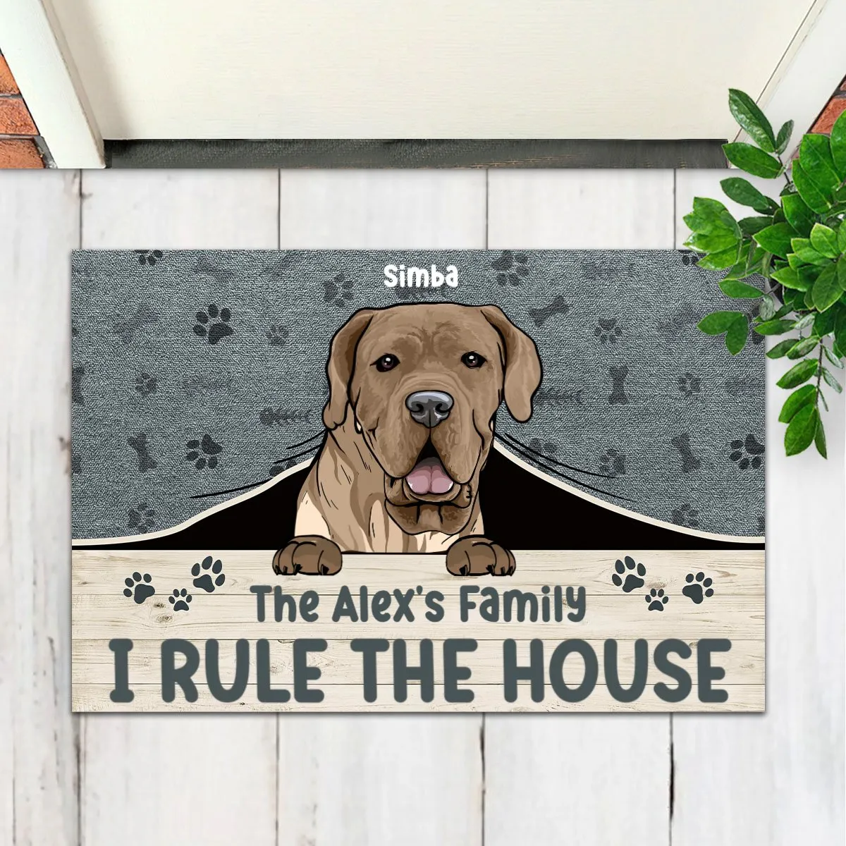 Pet Lovers - We Rule The House - Personalized Doormat (NM)