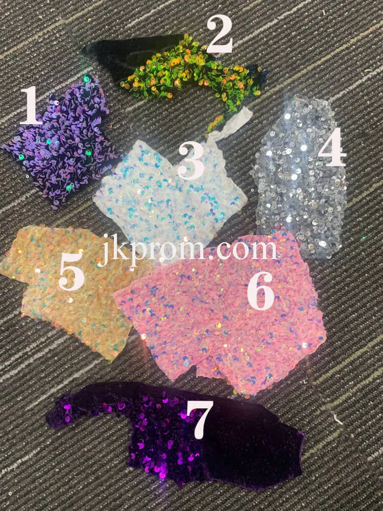 Pink Cocktail Dresses A-Line V-Neck Long Sleeve Shiny Sequin Homecoming Dresses