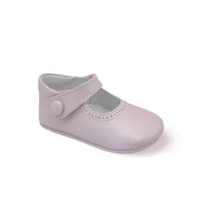 Rosie- Light Pink Leather Baby Mary Jane Shoes