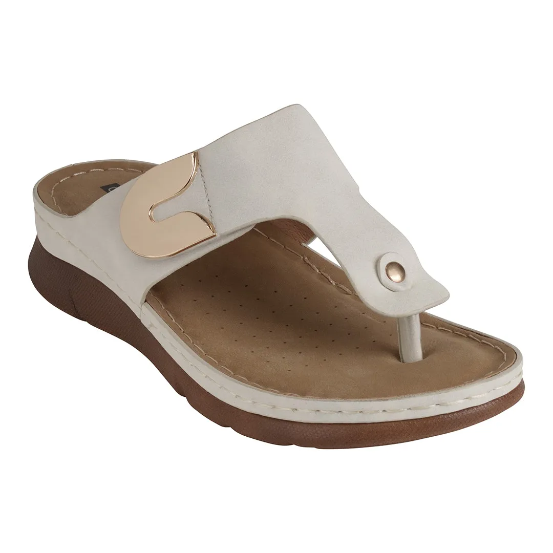 Sam White Thong Flat Sandals