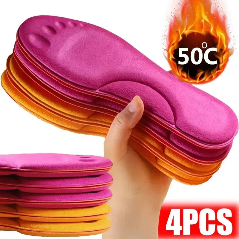 Self-Heating Arch Support Insoles w/ Memory Foam for Men and Women. 2-pairs