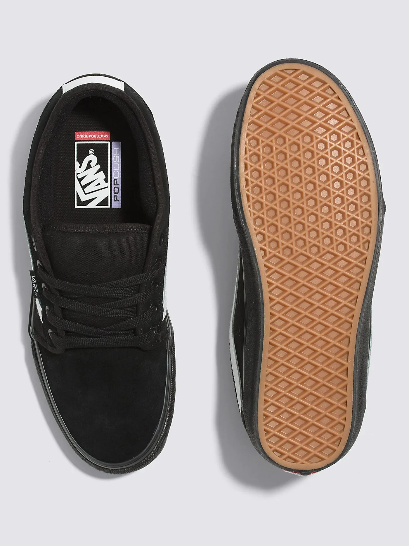 Skate Chukka Low Sidestripe Black/Black/White Shoes