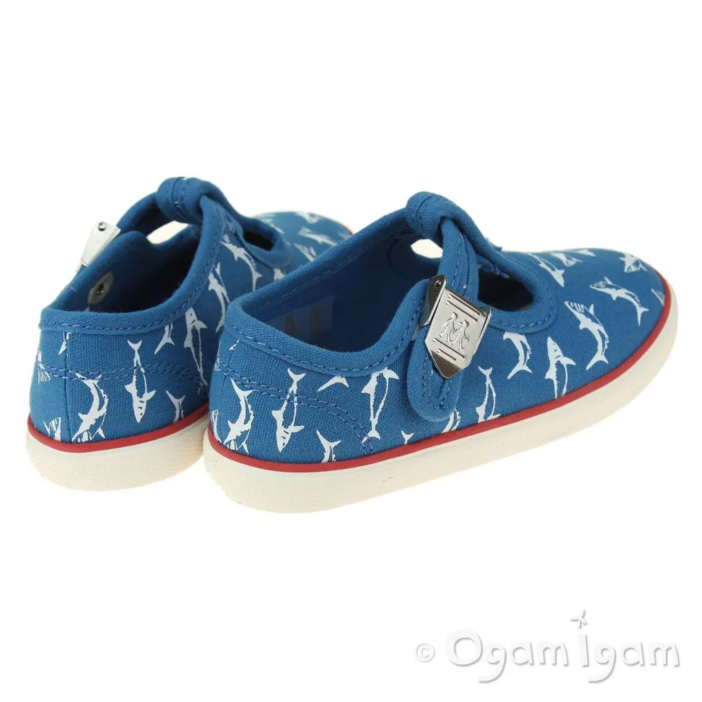 Start-rite Surf Boys Blue T-bar Shark Shoe