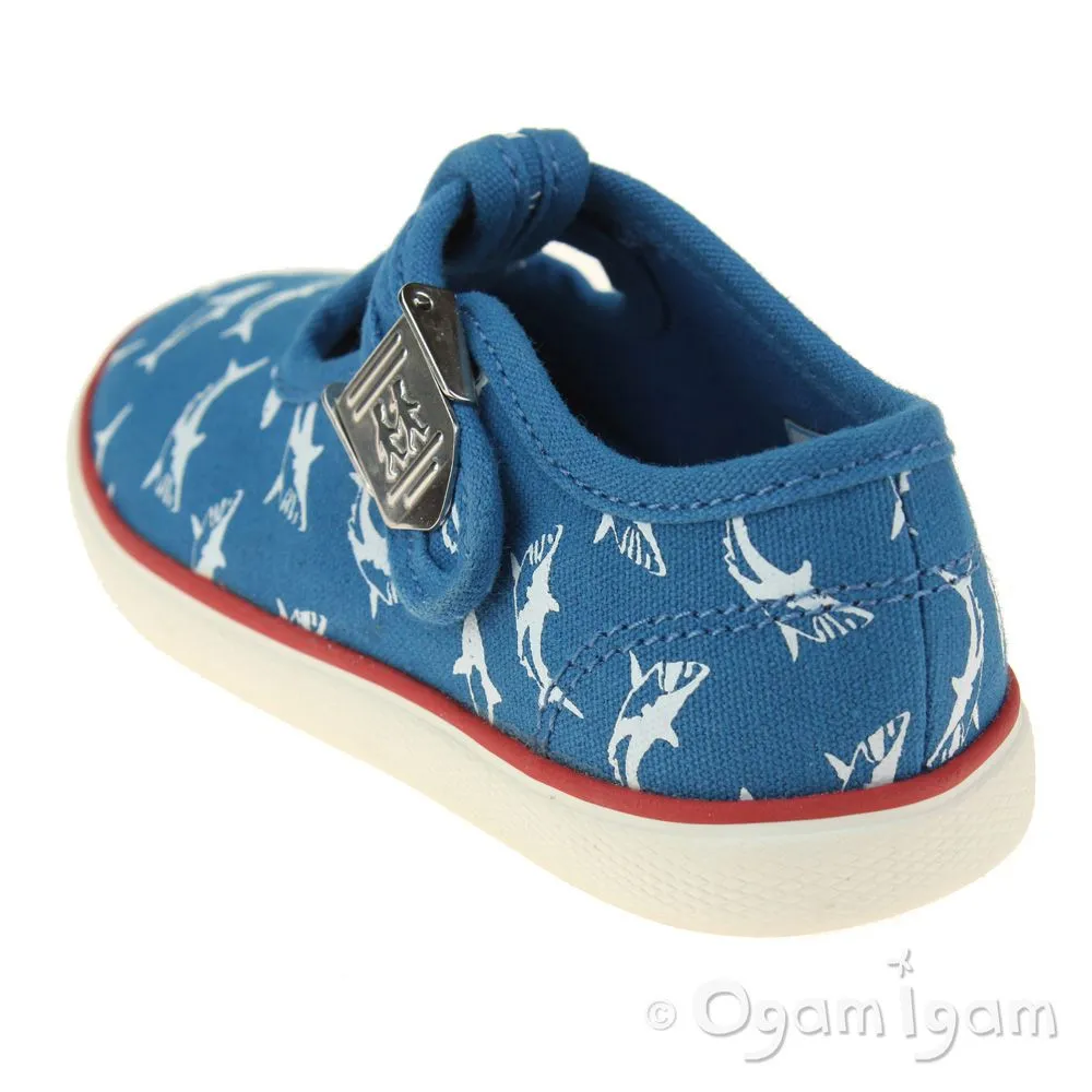 Start-rite Surf Boys Blue T-bar Shark Shoe