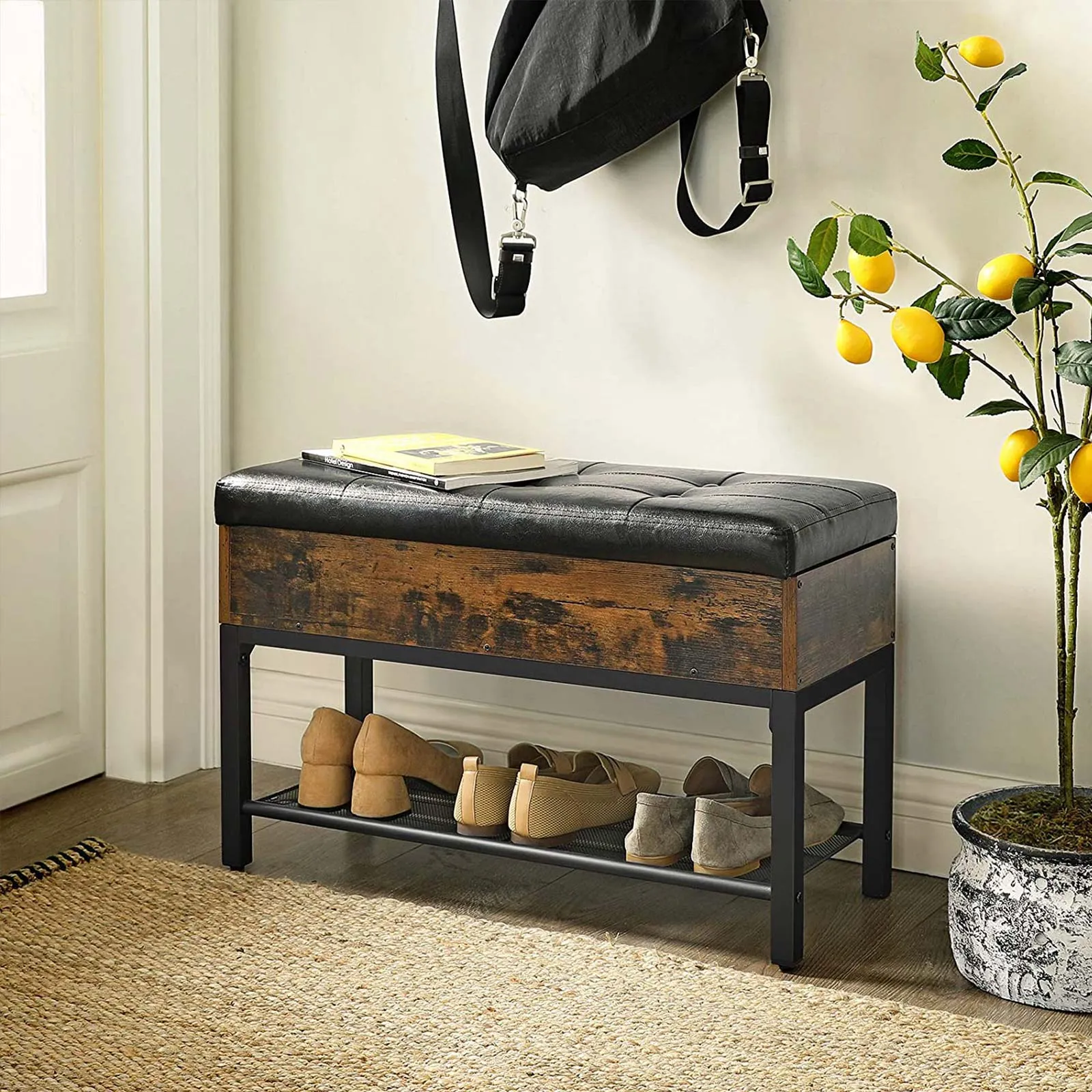 Storage Box Padded Bench