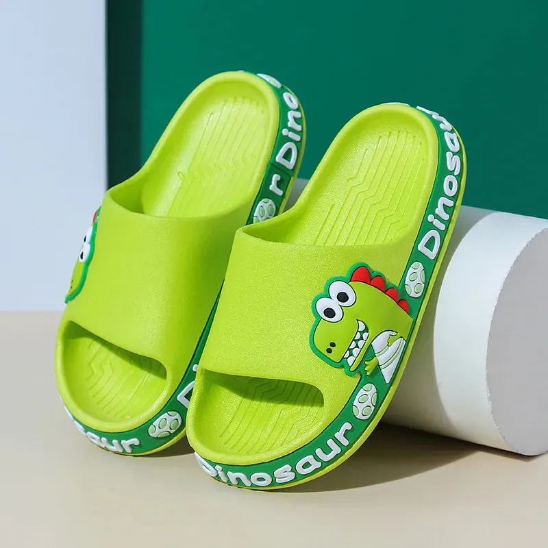 Summer Slippers Girl Non-slip Dinosaur Deodorant Boy Indoor Cute Cartoon Children's Flip-flops Outside the Bathroom Wear Outdoor