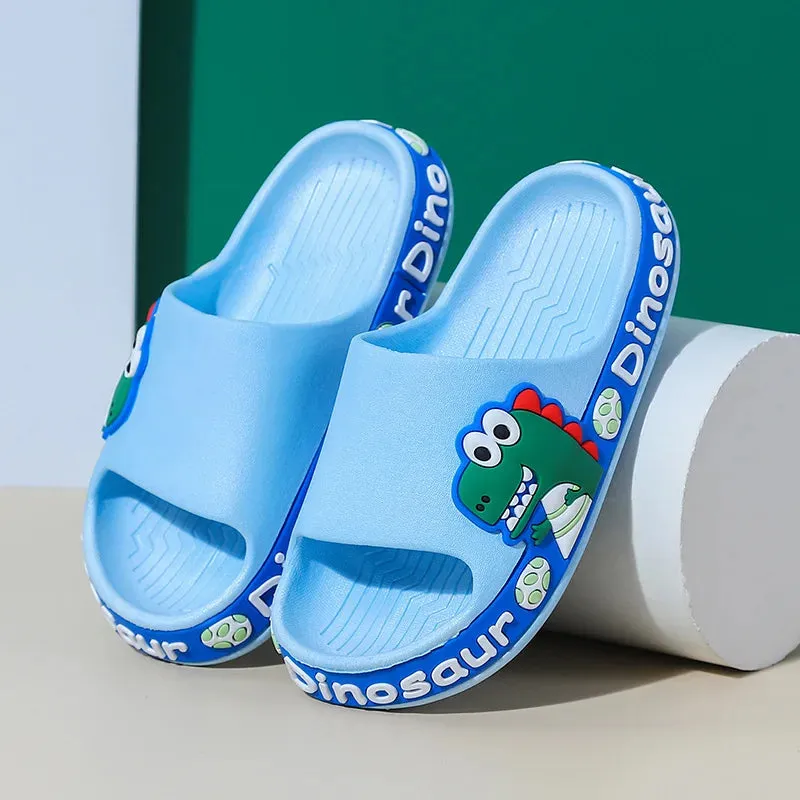 Summer Slippers Girl Non-slip Dinosaur Deodorant Boy Indoor Cute Cartoon Children's Flip-flops Outside the Bathroom Wear Outdoor