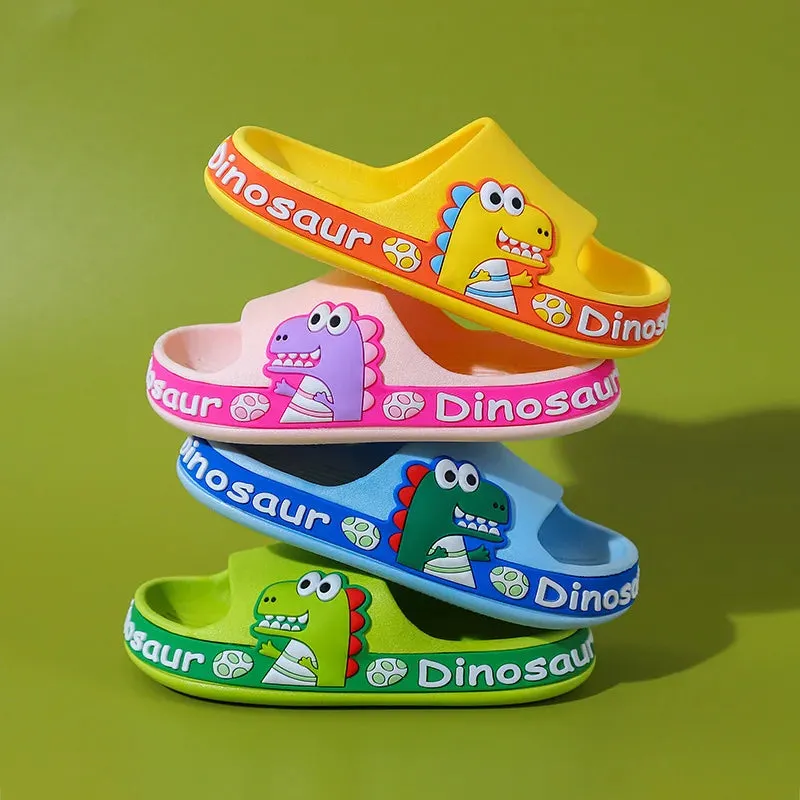 Summer Slippers Girl Non-slip Dinosaur Deodorant Boy Indoor Cute Cartoon Children's Flip-flops Outside the Bathroom Wear Outdoor