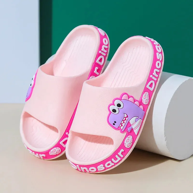 Summer Slippers Girl Non-slip Dinosaur Deodorant Boy Indoor Cute Cartoon Children's Flip-flops Outside the Bathroom Wear Outdoor