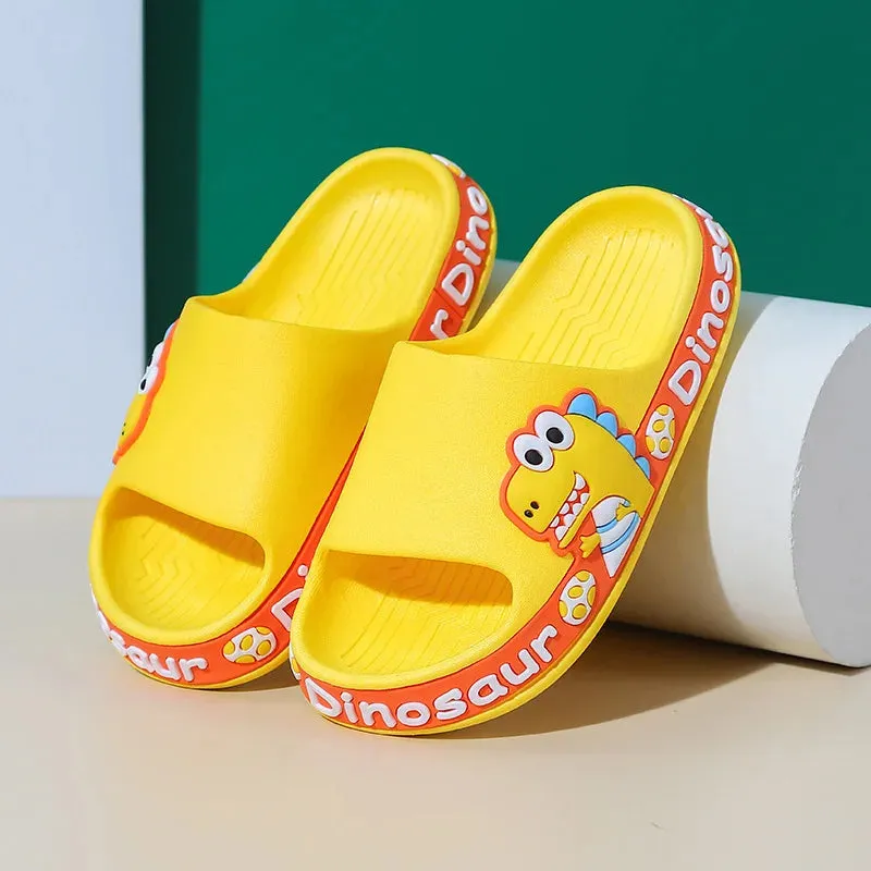 Summer Slippers Girl Non-slip Dinosaur Deodorant Boy Indoor Cute Cartoon Children's Flip-flops Outside the Bathroom Wear Outdoor