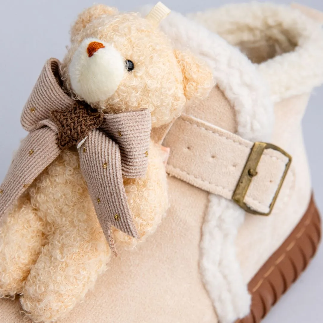 Ultra Soft Plush Teddy Bear Ankle Boots - Women's