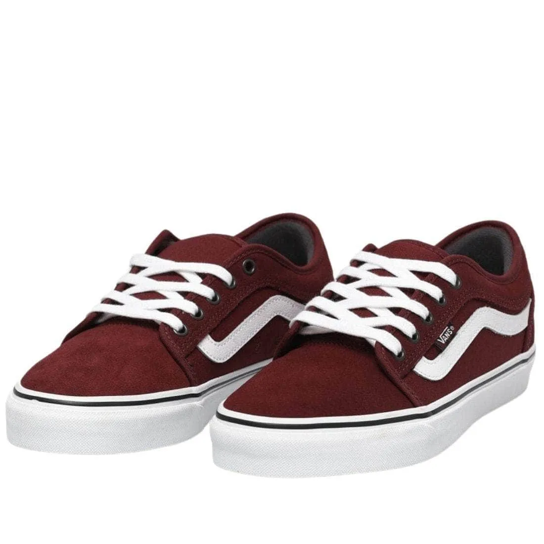 Vans Chukka Low Sidestripe Skate Shoes - Port/White