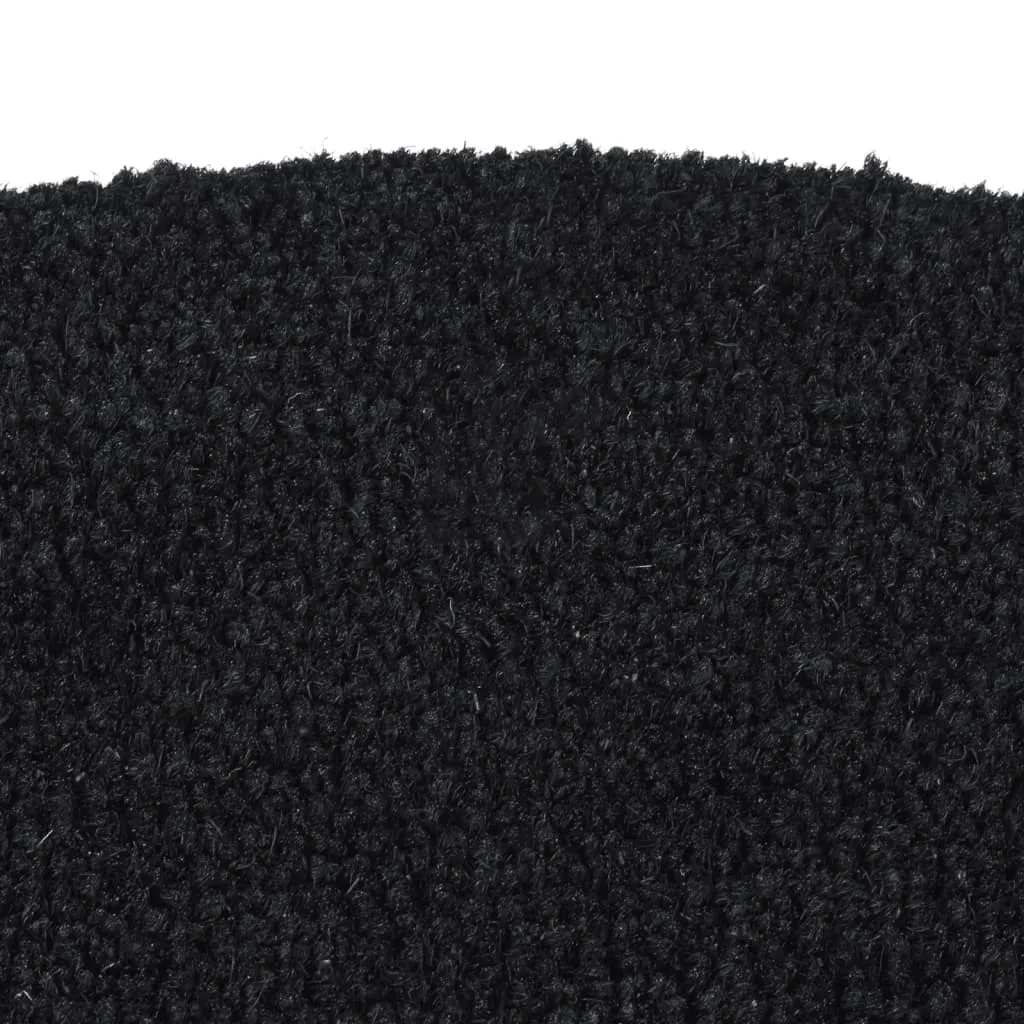 vidaXL Door Mat Black Half Round 50x80 cm Tufted Coir