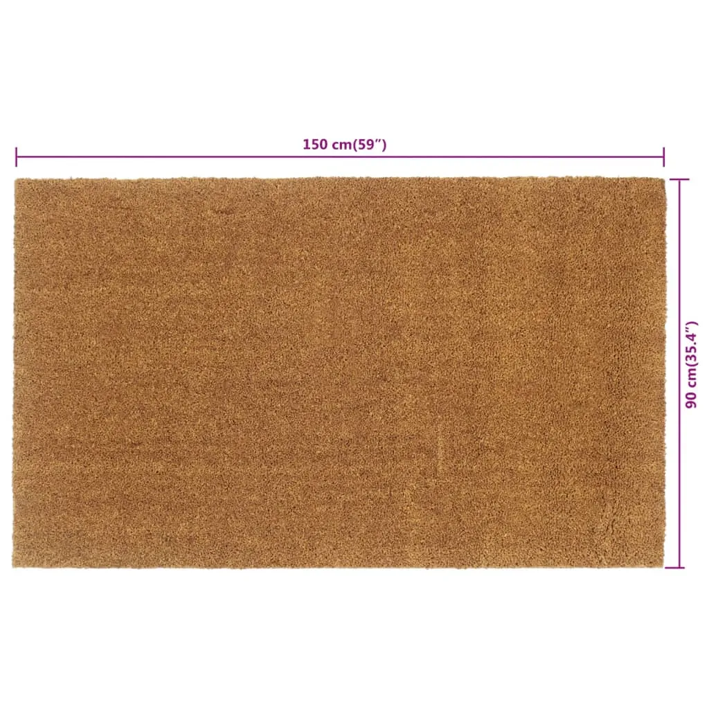 vidaXL Door Mat Natural 90x150 cm Tufted Coir