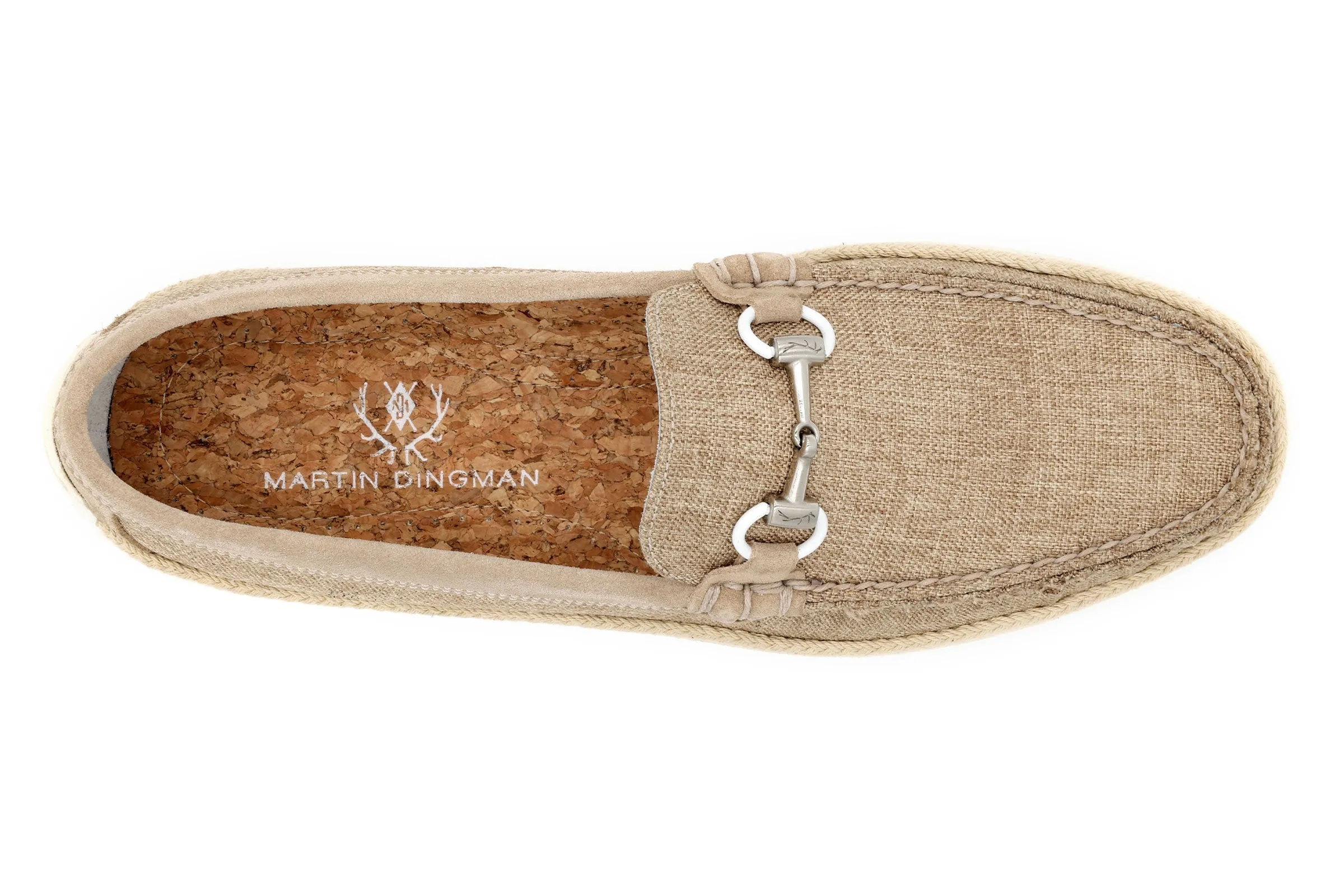 Watercolor Cotton Horse Bit Loafers - Sand