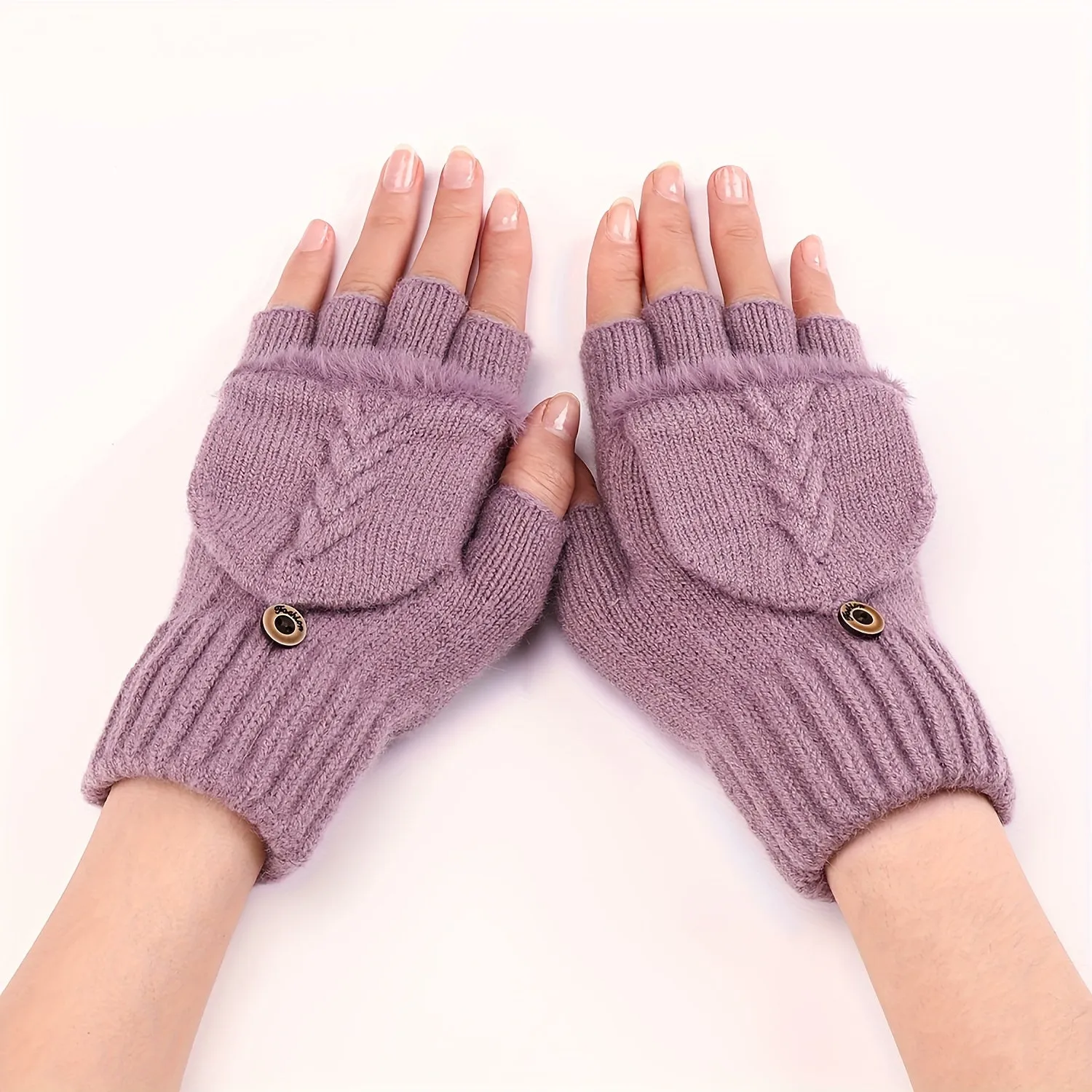 Winter Warmth Short Monochrome Half Finger Knit Gloves - Windproof, Coldproof, Stretchy, Casual, Warm, and Cozy for Women - Perfect for Autumn and Winter Outdoor Activities