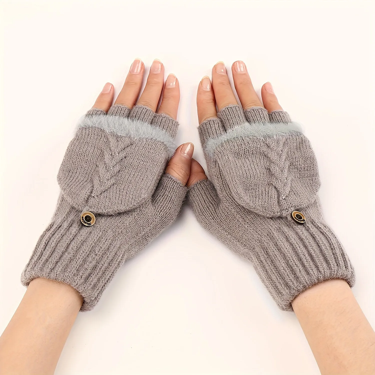 Winter Warmth Short Monochrome Half Finger Knit Gloves - Windproof, Coldproof, Stretchy, Casual, Warm, and Cozy for Women - Perfect for Autumn and Winter Outdoor Activities