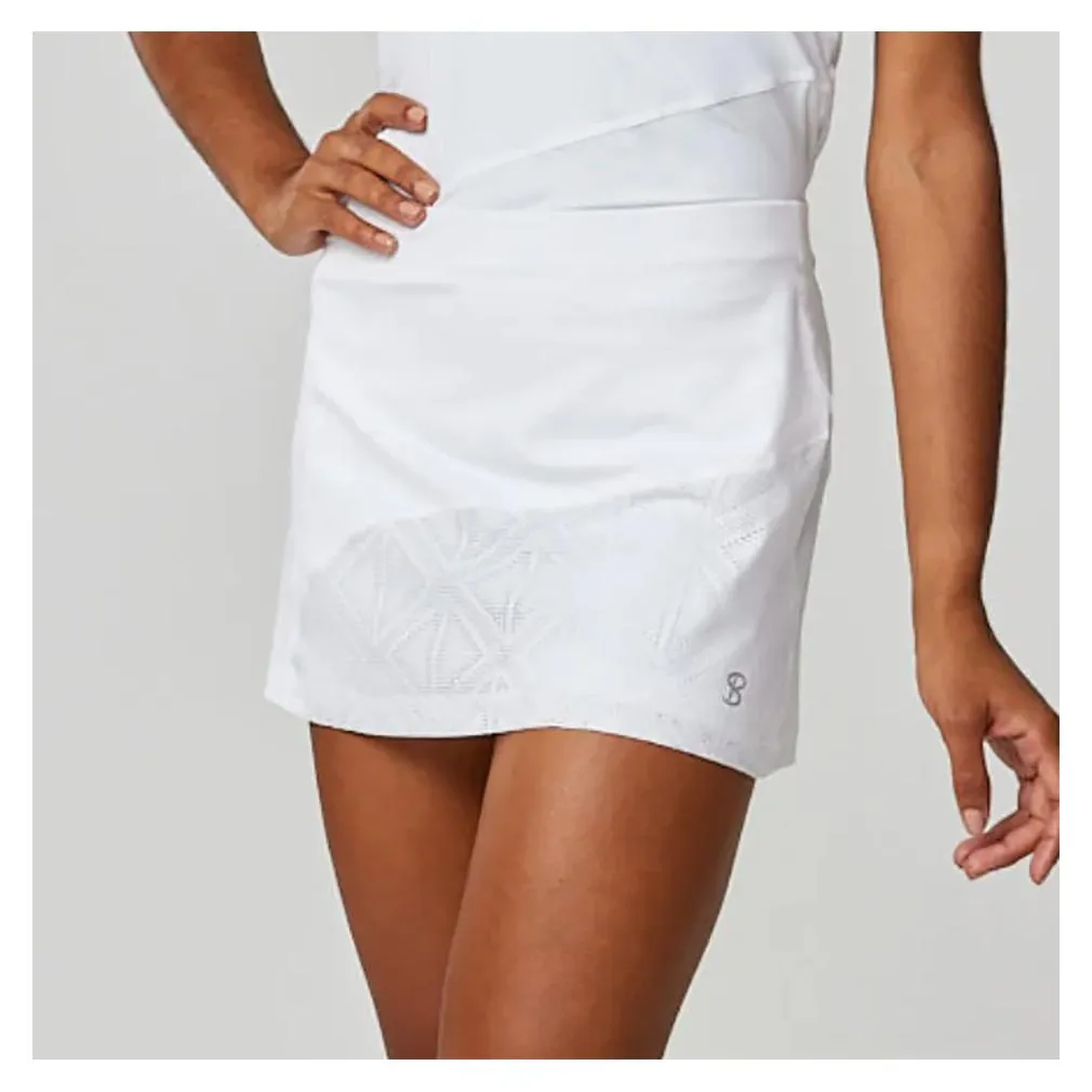 Women's 13 Inch Diamond Jacquard Tennis Skort White