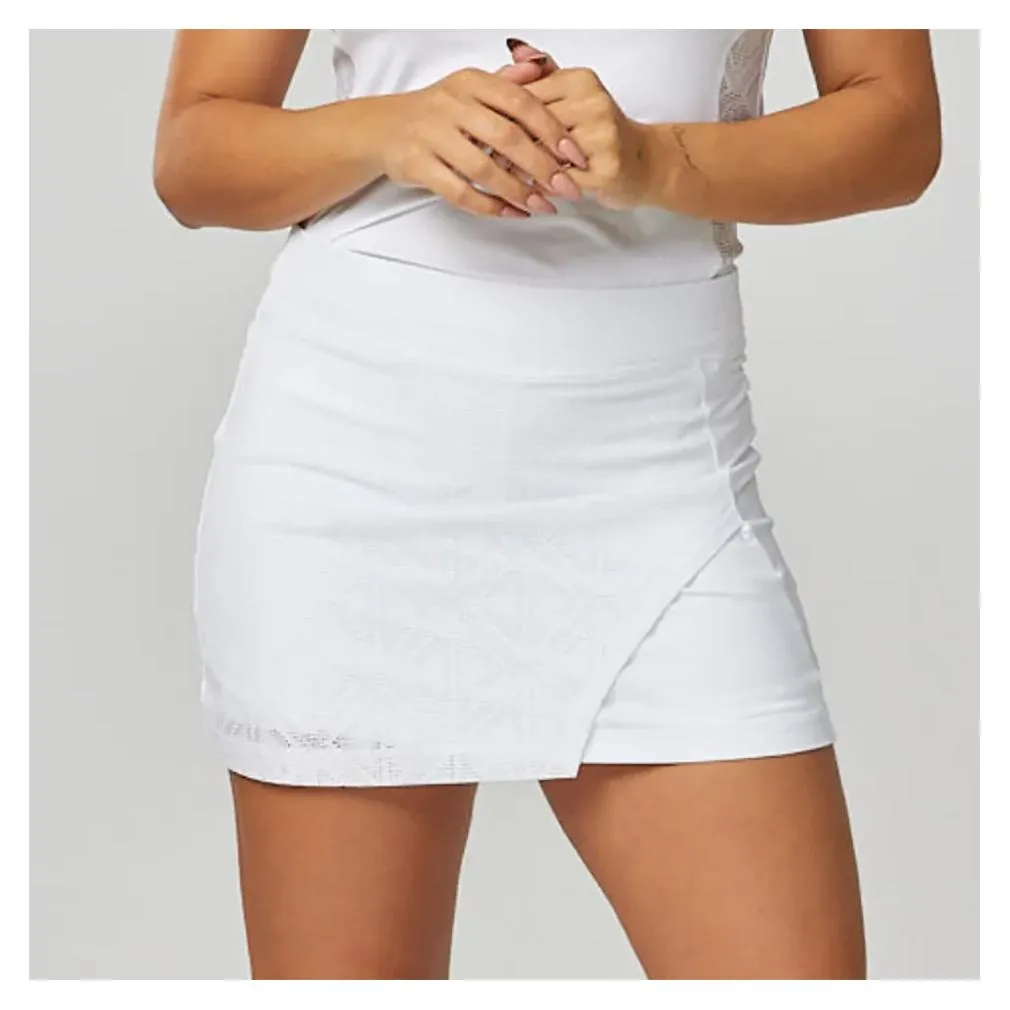 Women's 15 Inch Diamond Jacquard Tennis Skort White