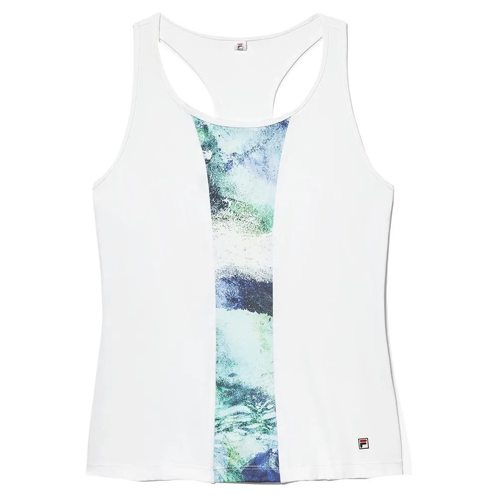 Women's Deuce Court Racerback Tennis Tank Watercolor and White